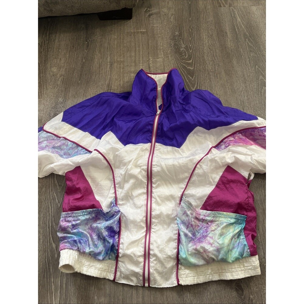 Vintage Misty Valley Sport Colorblock Womenโs Windbreaker Size Small